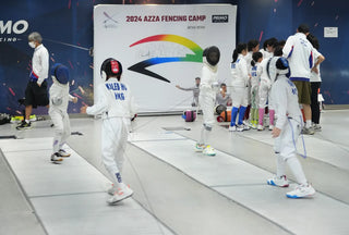 Young fencer in Azza Sports shoes showing why fencing is a great sport for kids