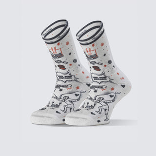 Chaussettes Crew - Attrape Mon Point Blanc & Rouge