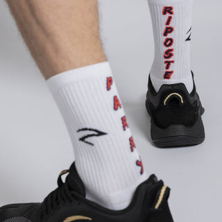 AZZA Crew Socks Choose Your Action — flat lay with packaging — Azza Sports