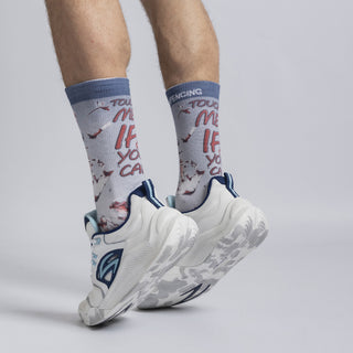 AZZA AirFlow Crew Socks Touch Me If You Can Blue & Red — size chart graphic — Azza Sports