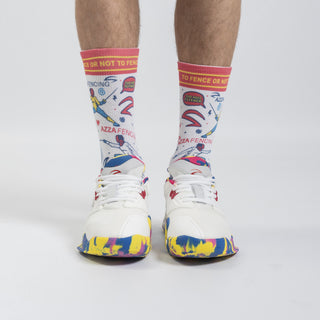 AZZA AirFlow Crew Socks To Fence Or Not To Fence Multicolour — packaging back — Azza Sports