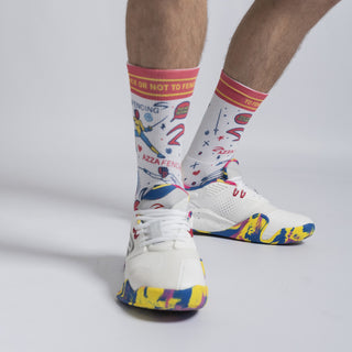 AZZA AirFlow Crew Socks To Fence Or Not To Fence Multicolour — packaging front — Azza Sports