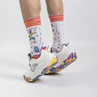 AZZA AirFlow Crew Socks To Fence Or Not To Fence Multicolour — size chart graphic — Azza Sports