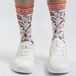 クルーソックス - フェンスをするかしないか ホワイト＆レッド