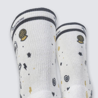 Chaussettes Crew - Attrape Mon Point Blanc & Or