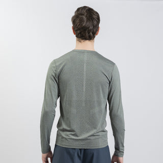 グレーの通気性構造ロングスリーブパフォーマンスTシャツ - プレミアムフェンシングシューズ - アッザフェンシング