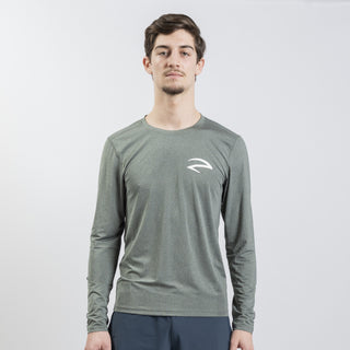 グレーの通気性構造ロングスリーブパフォーマンスTシャツ - プレミアムフェンシングシューズ - アッザフェンシング