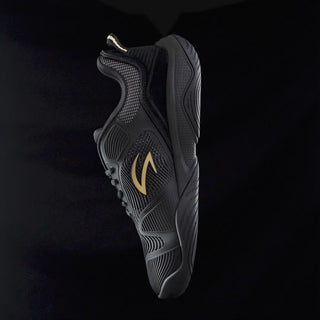AZZA Master fencing shoe in motion showing footwork and grip