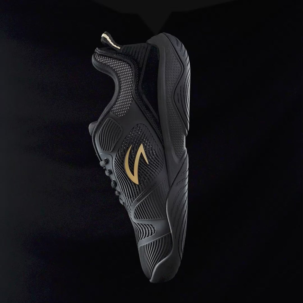 AZZA Master fencing shoe in motion showing footwork and grip
